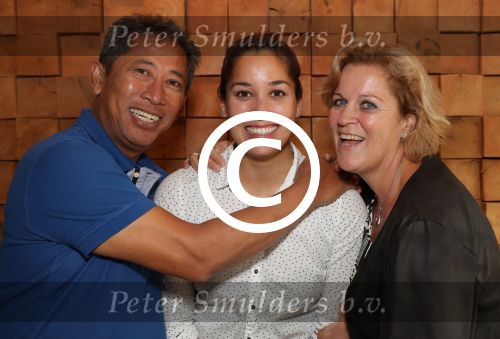 Eindhoven, 25 September 2017
Ranomi Kromowidjojo met haar ouders Netty Deemter en Rudi Kromowidjojo