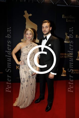 Utrecht 29 september 2017
Uitreiking gouden kalveren in de schouwburg van Utrecht. Sarah Chronis en partner Kay Greidanus
