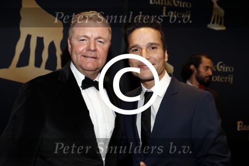 Utrecht 29 september 2017
Uitreiking gouden kalveren in de schouwburg van Utrecht. Rene Mioch met Tim Oliehoek