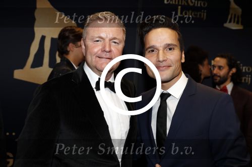 Utrecht 29 september 2017
Uitreiking gouden kalveren in de schouwburg van Utrecht. Rene Mioch met Tim Oliehoek