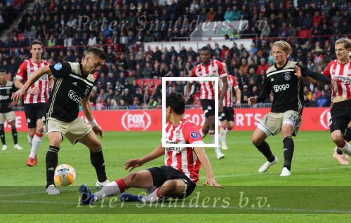 Eindhoven, 23 September 2018 PSV-AJAX Kompetitie, Seizoen 2018-2019 Eindstand 3-0
Eric Gutierrez en Tadic