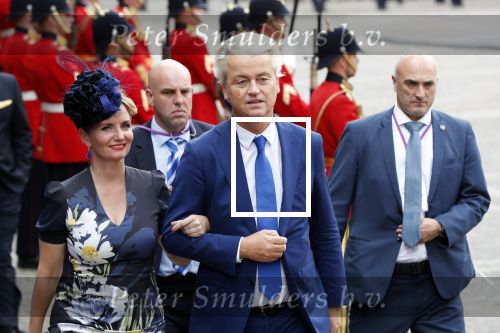 Den Haag 18 september 2018
Prinsjesdag 2018 op het binnenhof. Komning Willem Alexander Koningin Maxima Prins Constantijn en Prinses Laurentien zijn aanwezig.  Geert Wilders en Fleur Agema en zijn beveiliging