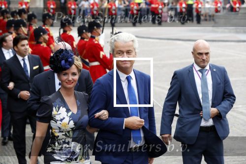 Den Haag 18 september 2018
Prinsjesdag 2018 op het binnenhof. Komning Willem Alexander Koningin Maxima Prins Constantijn en Prinses Laurentien zijn aanwezig.  Geert Wilders en Fleur Agema en zijn beveiliging