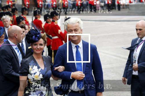 Den Haag 18 september 2018
Prinsjesdag 2018 op het binnenhof. Komning Willem Alexander Koningin Maxima Prins Constantijn en Prinses Laurentien zijn aanwezig.  Geert Wilders en Fleur Agema en zijn beveiliging