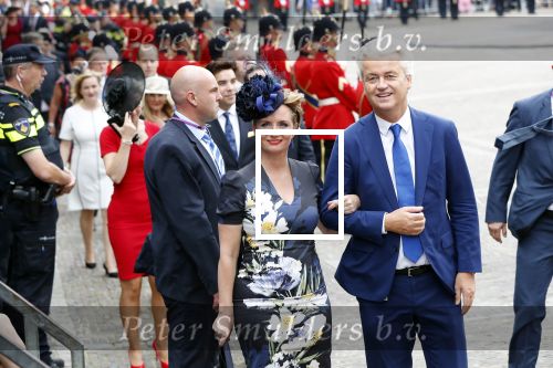 Den Haag 18 september 2018
Prinsjesdag 2018 op het binnenhof. Komning Willem Alexander Koningin Maxima Prins Constantijn en Prinses Laurentien zijn aanwezig.  Geert Wilders en Fleur Agema en zijn beveiliging