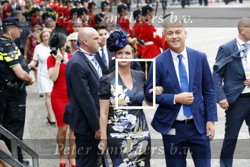 Den Haag 18 september 2018
Prinsjesdag 2018 op het binnenhof. Komning Willem Alexander Koningin Maxima Prins Constantijn en Prinses Laurentien zijn aanwezig.  Geert Wilders en Fleur Agema en zijn beveiliging