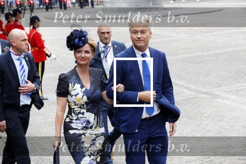 Den Haag 18 september 2018
Prinsjesdag 2018 op het binnenhof. Komning Willem Alexander Koningin Maxima Prins Constantijn en Prinses Laurentien zijn aanwezig.  Geert Wilders en Fleur Agema en zijn beveiliging