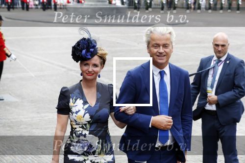 Den Haag 18 september 2018
Prinsjesdag 2018 op het binnenhof. Komning Willem Alexander Koningin Maxima Prins Constantijn en Prinses Laurentien zijn aanwezig.  Geert Wilders en Fleur Agema en zijn beveiliging