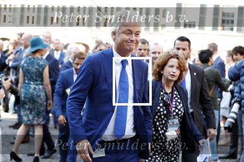 Den Haag 18 september 2018
Prinsjesdag 2018 op het binnenhof. Komning Willem Alexander Koningin Maxima Prins Constantijn en Prinses Laurentien zijn aanwezig. Geert Wilders met â€¦ en zijn beveiliging
