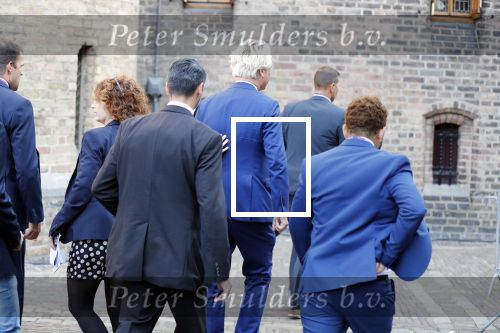 Den Haag 18 september 2018
Prinsjesdag 2018 op het binnenhof. Komning Willem Alexander Koningin Maxima Prins Constantijn en Prinses Laurentien zijn aanwezig. Geert Wilders met â€¦ en zijn beveiliging