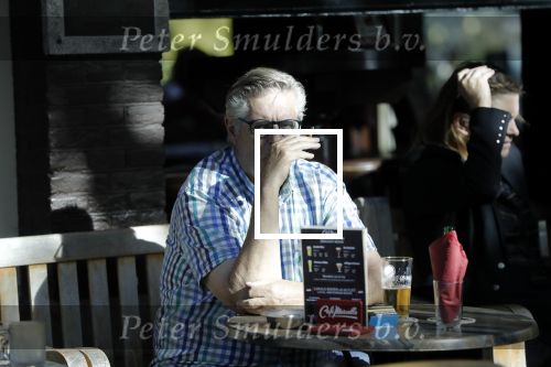 Amsterdam 17 september 2018
Hans v d Togt geniet van sigaretje bitterballen en een biertje op terras.
