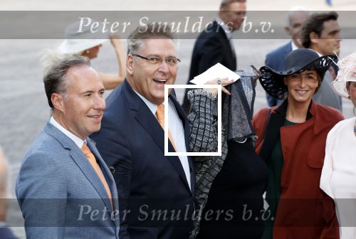 Den Haag 18 september 2018
Prinsjesdag 2018 op het binnenhof. Komning Willem Alexander Koningin Maxima Prins Constantijn en Prinses Laurentien zijn aanwezig. Leonie Sazias met Henk Krol en partner