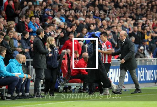 Eindhoven, 23 September 2018 PSV-AJAX Kompetitie, Seizoen 2018-2019 Eindstand 3-0
Hirving Lozano en Mart v d Heuvel