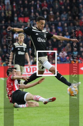 Eindhoven, 23 September 2018 PSV-AJAX Kompetitie, Seizoen 2018-2019 Eindstand 3-0
Hirving Lozano en Noussair Mazraoui