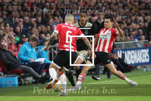 Eindhoven, 23 September 2018 PSV-AJAX Kompetitie, Seizoen 2018-2019 Eindstand 3-0
Hirving Lozano en Noussair Mazraoui