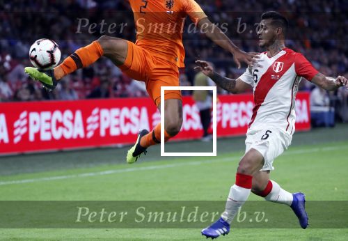 Amsterdam 6 september 2018
Kenny Tete tijdens Nederland-Peru 2-1 in de arena .