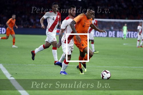 Amsterdam 6 september 2018
Kenny Tete tijdens Nederland-Peru 2-1 in de arena .