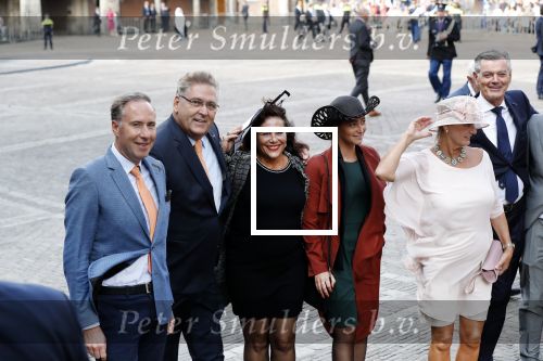 Den Haag 18 september 2018
Prinsjesdag 2018 op het binnenhof. Komning Willem Alexander Koningin Maxima Prins Constantijn en Prinses Laurentien zijn aanwezig. Leonie Sazias met Henk Krol en partner