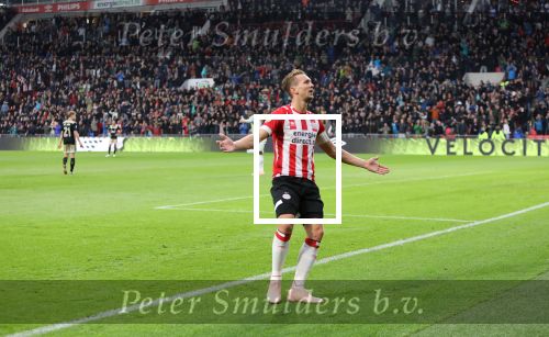 Eindhoven, 23 September 2018 PSV-AJAX Kompetitie, Seizoen 2018-2019 Eindstand 3-0
Luuk de Jong scoort 2-0