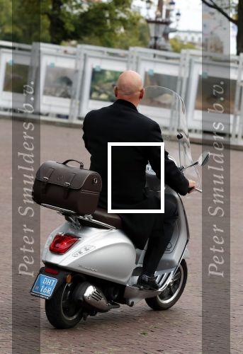 Amsterdam 8 september 2018
Maik de Boer op zijn vespa scooter.