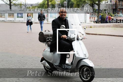 Amsterdam 8 september 2018
Maik de Boer op zijn vespa scooter.