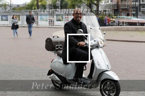 Amsterdam 8 september 2018
Maik de Boer op zijn vespa scooter.