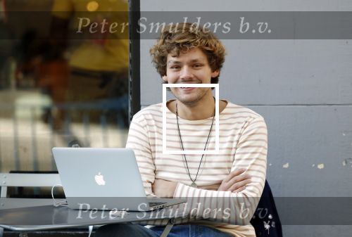 Amsterdam 27 september 2018
Soy Kroon op terras achter zijn apple computer (laptop) op terras.