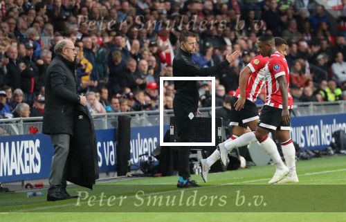 Eindhoven, 23 September 2018 PSV-AJAX Kompetitie, Seizoen 2018-2019 Eindstand 3-0
Steven Bergwijn en Frenkie de Jong