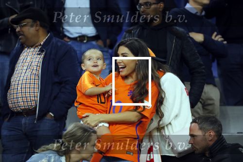 Amsterdam 6 mei 2018
Nederland-Peru 2-1 . Afscheidswedstrijd Wesley Sneijder . Zijn vrouw Yolanthe Sneijder Cabau en zoons Jessey en Xess Xava zijn natuurlijk aanwezig.