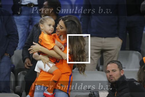 Amsterdam 6 mei 2018
Nederland-Peru 2-1 . Afscheidswedstrijd Wesley Sneijder . Zijn vrouw Yolanthe Sneijder Cabau en zoons Jessey en Xess Xava zijn natuurlijk aanwezig.