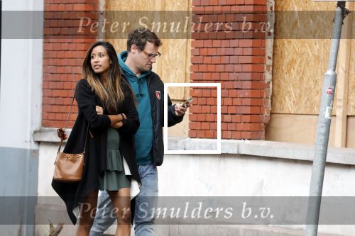 Amsterdam 7 augustus 2019
 Presentatrice Airen MylÃ¨ne en haar vriend oud-hockeyer Taeke Taekema samen in Amsterdam zuid . Airen is in verwachtring van hun tweede kindje