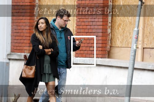 Amsterdam 7 augustus 2019
 Presentatrice Airen MylÃ¨ne en haar vriend oud-hockeyer Taeke Taekema samen in Amsterdam zuid . Airen is in verwachtring van hun tweede kindje