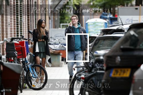 Amsterdam 7 augustus 2019
 Presentatrice Airen MylÃ¨ne en haar vriend oud-hockeyer Taeke Taekema samen in Amsterdam zuid . Airen is in verwachtring van hun tweede kindje