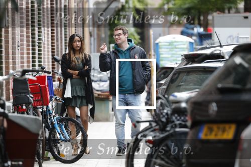 Amsterdam 7 augustus 2019
 Presentatrice Airen MylÃ¨ne en haar vriend oud-hockeyer Taeke Taekema samen in Amsterdam zuid . Airen is in verwachtring van hun tweede kindje