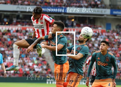 Eindhoven,22 September 2019 Kompetitiewedstrijd PSV-AJAX, eindstand 1-1Donyell Malen en Lisandro Martinez
