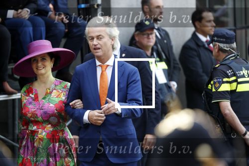 Den Haag 17 september 2019
Prinsjesdag 2019 op het binnenhof.
Geert Wilders arriveert samen met Fleur Agema