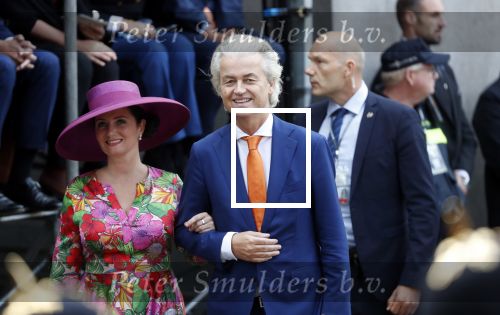 Den Haag 17 september 2019
Prinsjesdag 2019 op het binnenhof.
Geert Wilders arriveert samen met Fleur Agema