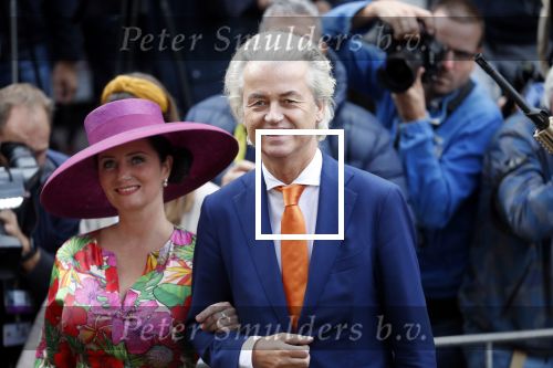 Den Haag 17 september 2019
Prinsjesdag 2019 op het binnenhof.
Geert Wilders arriveert samen met Fleur Agema