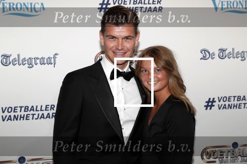 Hilversum 2 september 2019
Voetbalgala bij studio 21 . Joey Kooy met zijn vriendin Romy de Boer