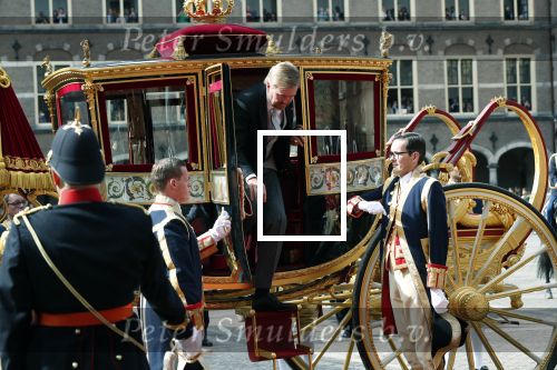 Den Haag 17 september 2019
Prinsjesdag 2019. Koning Willem Alexander Koningin Maxima Prins Constantijn en Prinses Laurentien arriveren met koets op binnenhof en bij paleis Noordeinde.