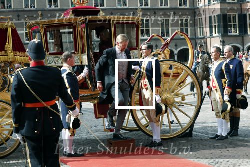 Den Haag 17 september 2019
Prinsjesdag 2019. Koning Willem Alexander Koningin Maxima Prins Constantijn en Prinses Laurentien arriveren met koets op binnenhof en bij paleis Noordeinde.
