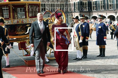Den Haag 17 september 2019
Prinsjesdag 2019. Koning Willem Alexander Koningin Maxima Prins Constantijn en Prinses Laurentien arriveren met koets op binnenhof en bij paleis Noordeinde.