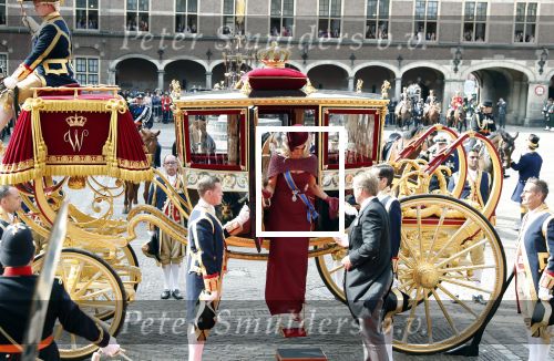 Den Haag 17 september 2019
Prinsjesdag 2019. Koning Willem Alexander Koningin Maxima Prins Constantijn en Prinses Laurentien arriveren met koets op binnenhof en bij paleis Noordeinde.