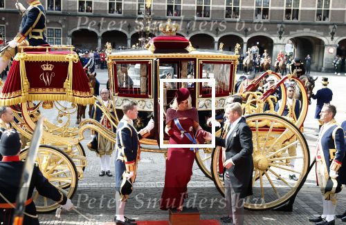 Den Haag 17 september 2019
Prinsjesdag 2019. Koning Willem Alexander Koningin Maxima Prins Constantijn en Prinses Laurentien arriveren met koets op binnenhof en bij paleis Noordeinde.