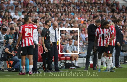 Eindhoven,22 September 2019 Kompetitiewedstrijd PSV-AJAX, eindstand 1-1
Mark v Bommel en Mart v d Heuvel