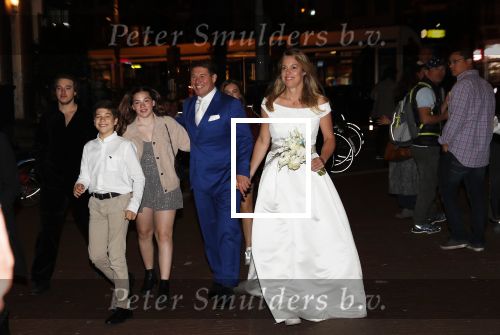Amsterdam 21 september 2019
Trouwfeest Martijn en Deborah Krabbe bij Akhnaton . Martijn kwam met zijn kinderen Michelle Bickel Achilles en Jasmijn