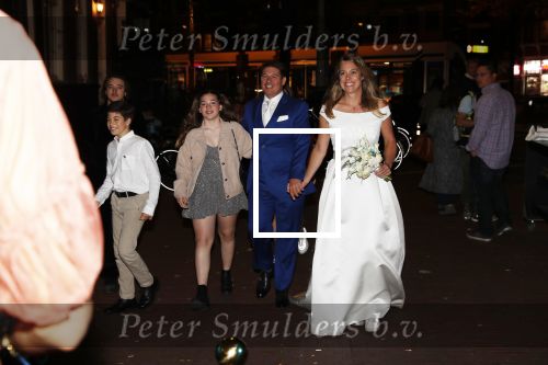 Amsterdam 21 september 2019
Trouwfeest Martijn en Deborah Krabbe bij Akhnaton . Martijn kwam met zijn kinderen Michelle Bickel Achilles en Jasmijn