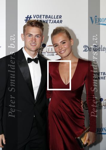 Hilversum 2 september 2019
Voetballer van het jaar verkiezing in studio 21. Annekee Molenaar met vriend Matthijs de Ligt