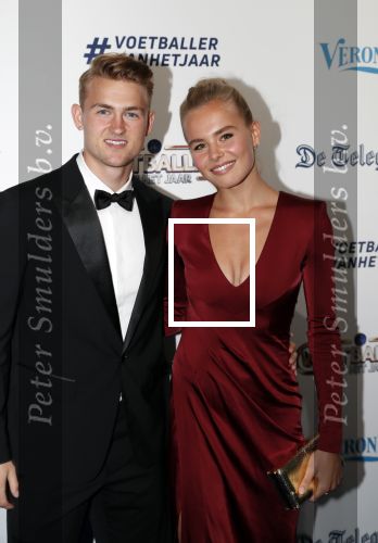 Hilversum 2 september 2019
Voetballer van het jaar verkiezing in studio 21. Annekee Molenaar met vriend Matthijs de Ligt