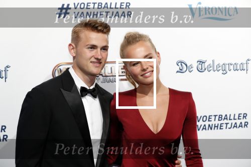 Hilversum 2 september 2019
Voetballer van het jaar verkiezing in studio 21. Annekee Molenaar met vriend Matthijs de Ligt
